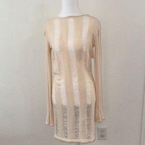 Miss Lola Cream and White Mini Dress